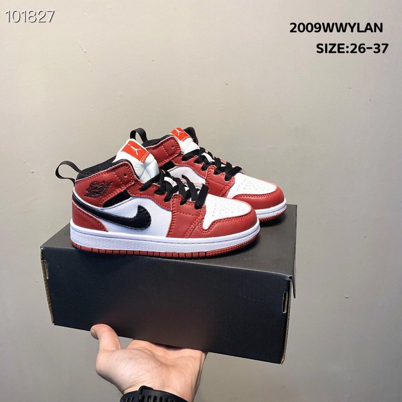 _Real head layer_ Nike Air Jordan Brand 1 AJ1 Jordan first high-end sports children_s shoes basketball shoes 26-37-02650baf